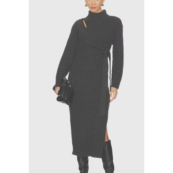 ASTR NWT Audree Sweater Dress Size M Charcoal Grey BRAND NEW - Picture 1 of 16